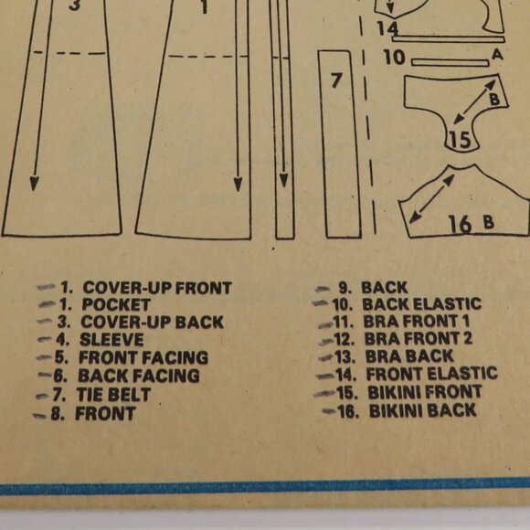 McCalls 5536 clothing pattern Swimsuit, Bikini, Cover up, Robe - Picture 5 of 7